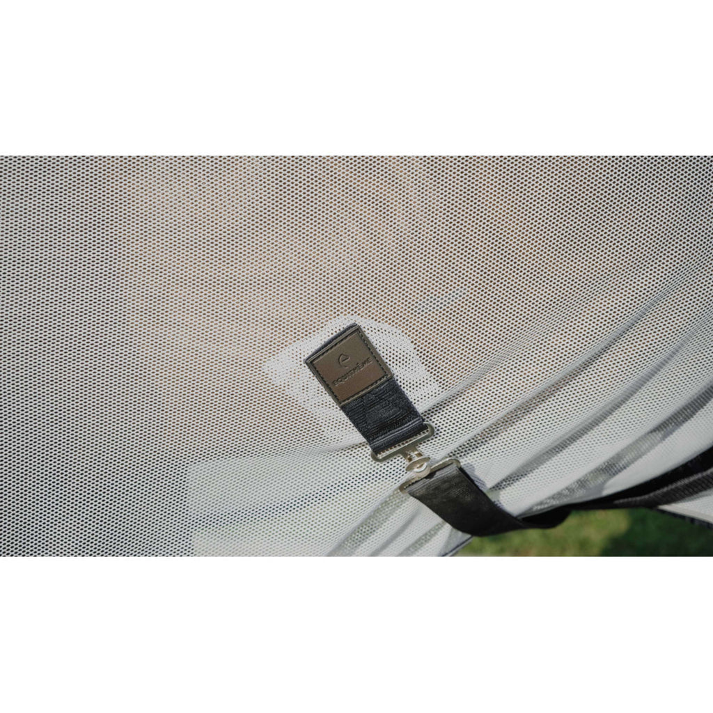 EQUITHÈME Coperta Antimosche Flycool Combo con collo Blu marino/bianco