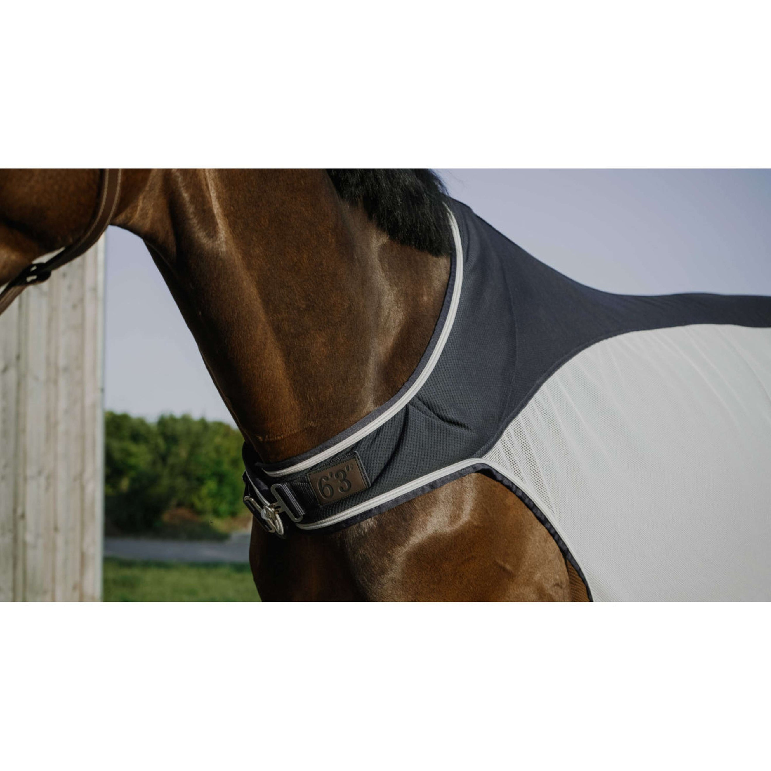 EQUITHÈME Coperta per giostra Flycool Blu marino/bianco EQUITHÈME Coperta per giostra Flycool Blu marino/bianco