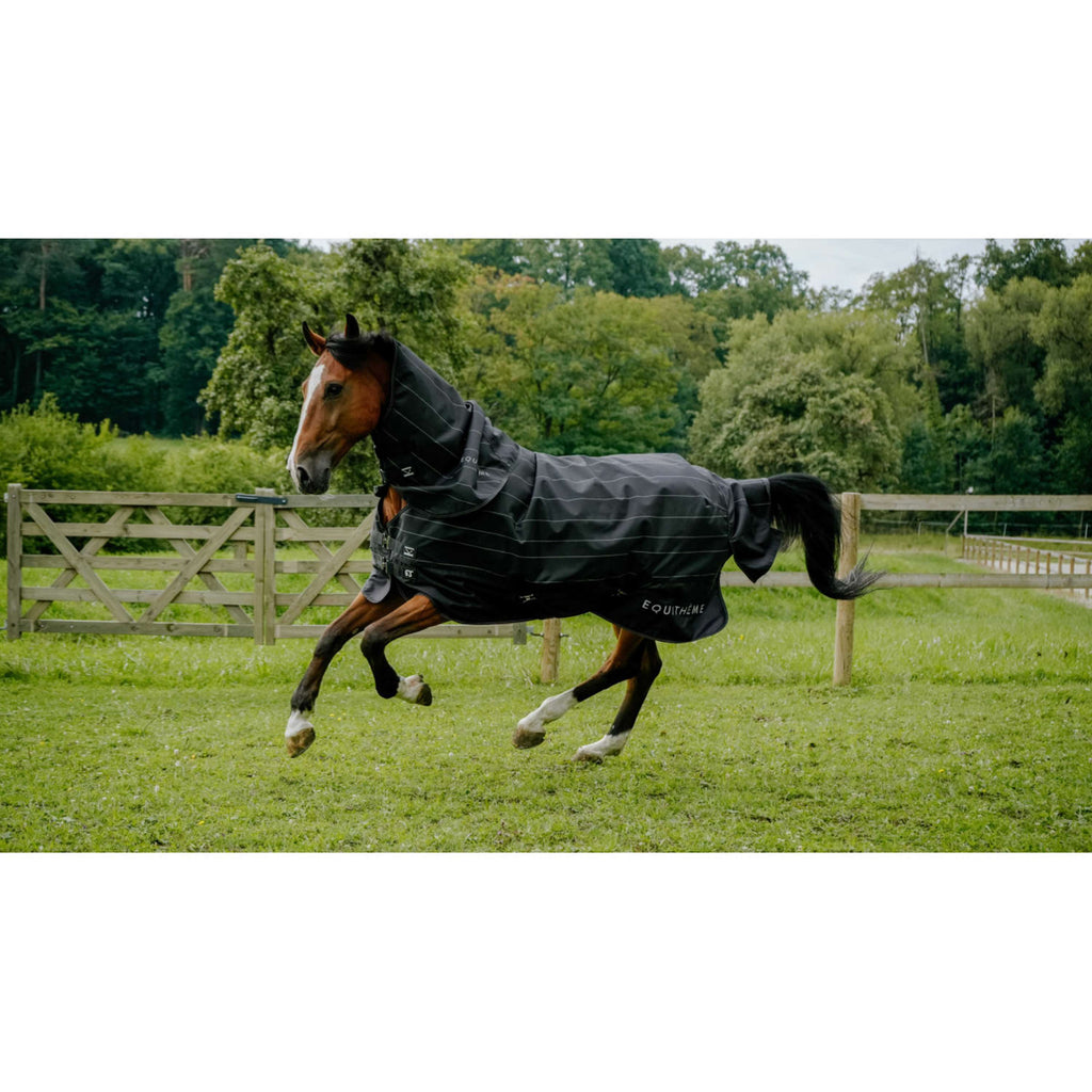 EQUITHÈME Coperta Impermeabile Lumin 600D 50g Nero