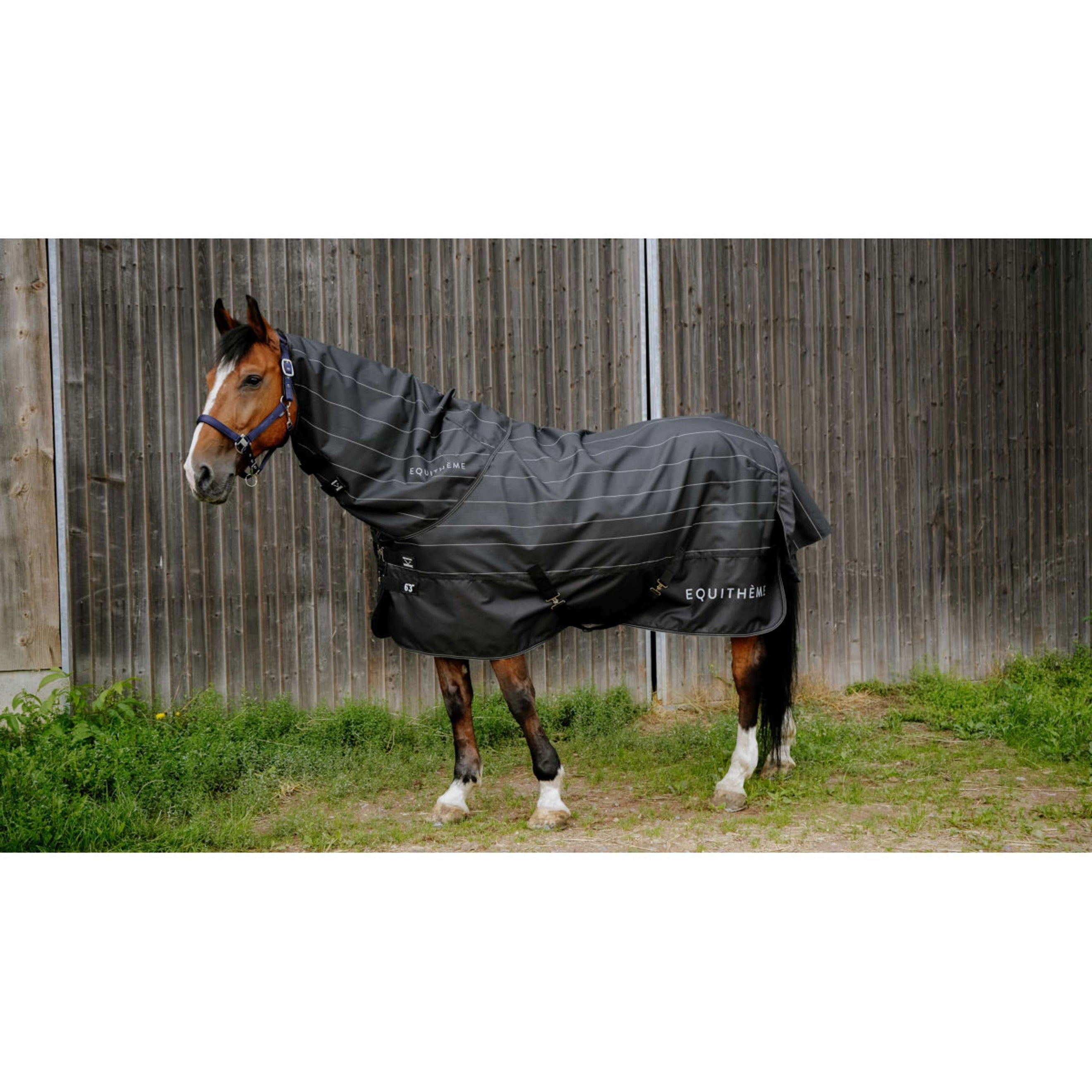 EQUITHÈME Coperta Impermeabile Lumin 600D 50g Nero