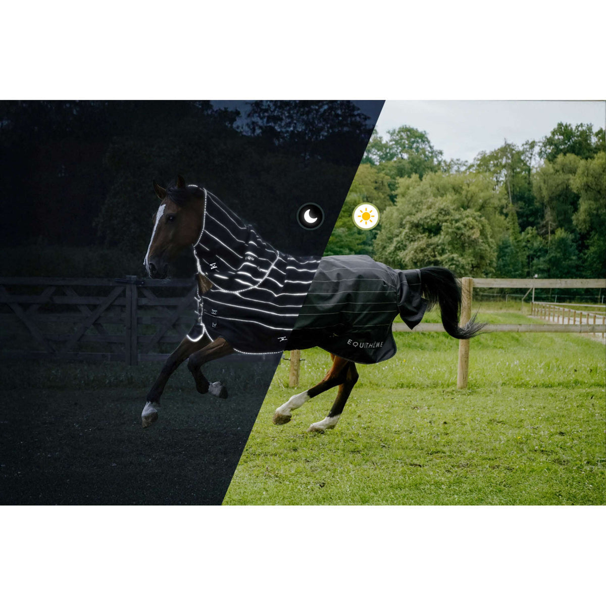 EQUITHÈME Coperta Impermeabile Lumin 600D 50g Nero