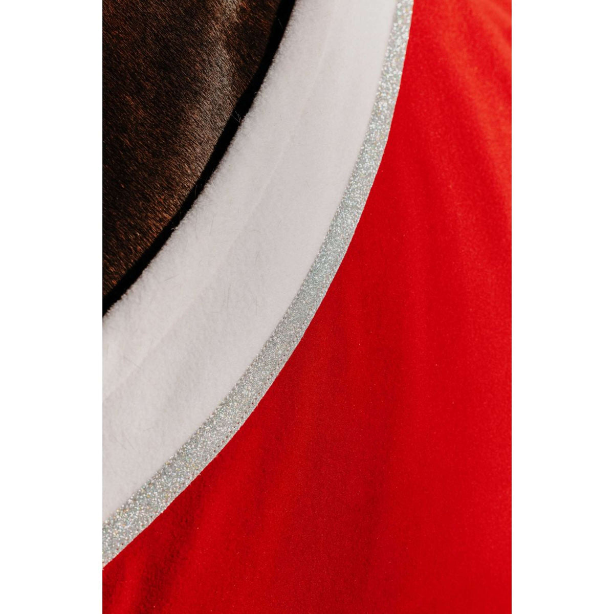 EQUITHÈME Coperta antisudore Natale Fleece Rosso