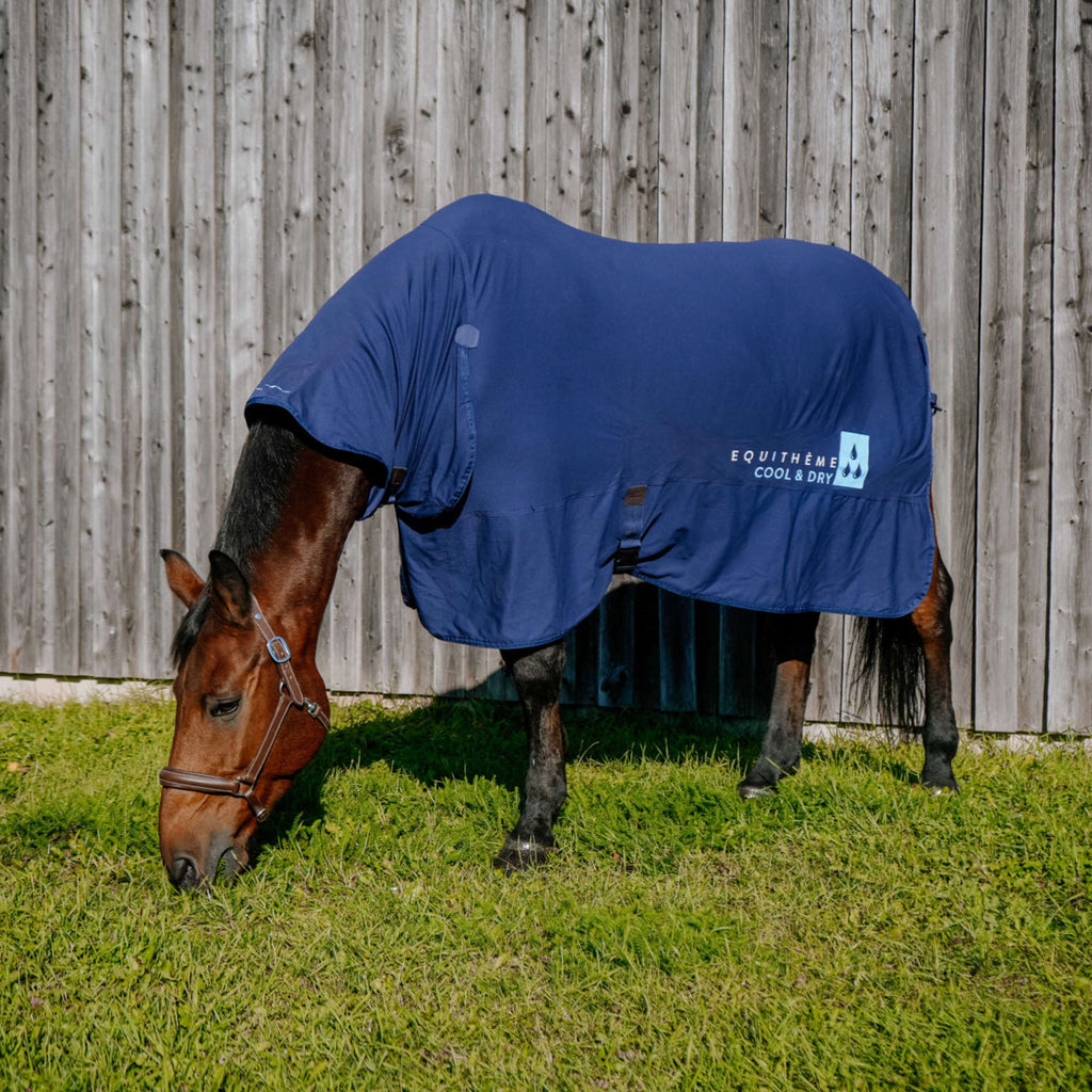 EQUITHÈME Coperta Rinfrescante Cool& Dry Fresh Combo blu navy