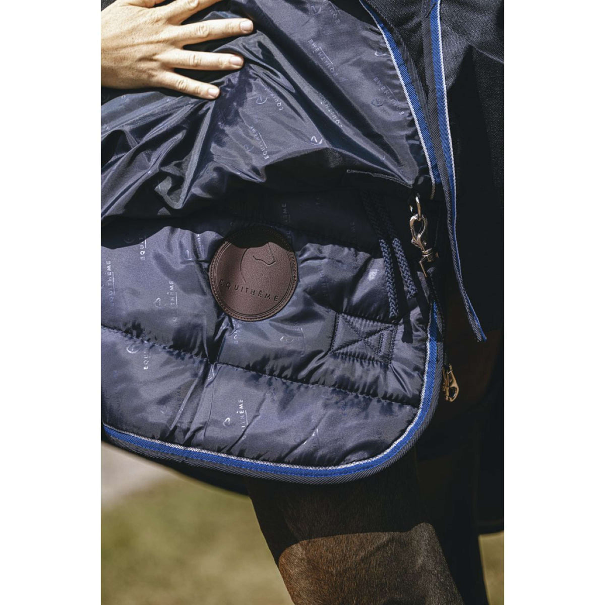 EQUITHÈME Tappeto da Esterno Classic 1200D High Neck 200g Navy