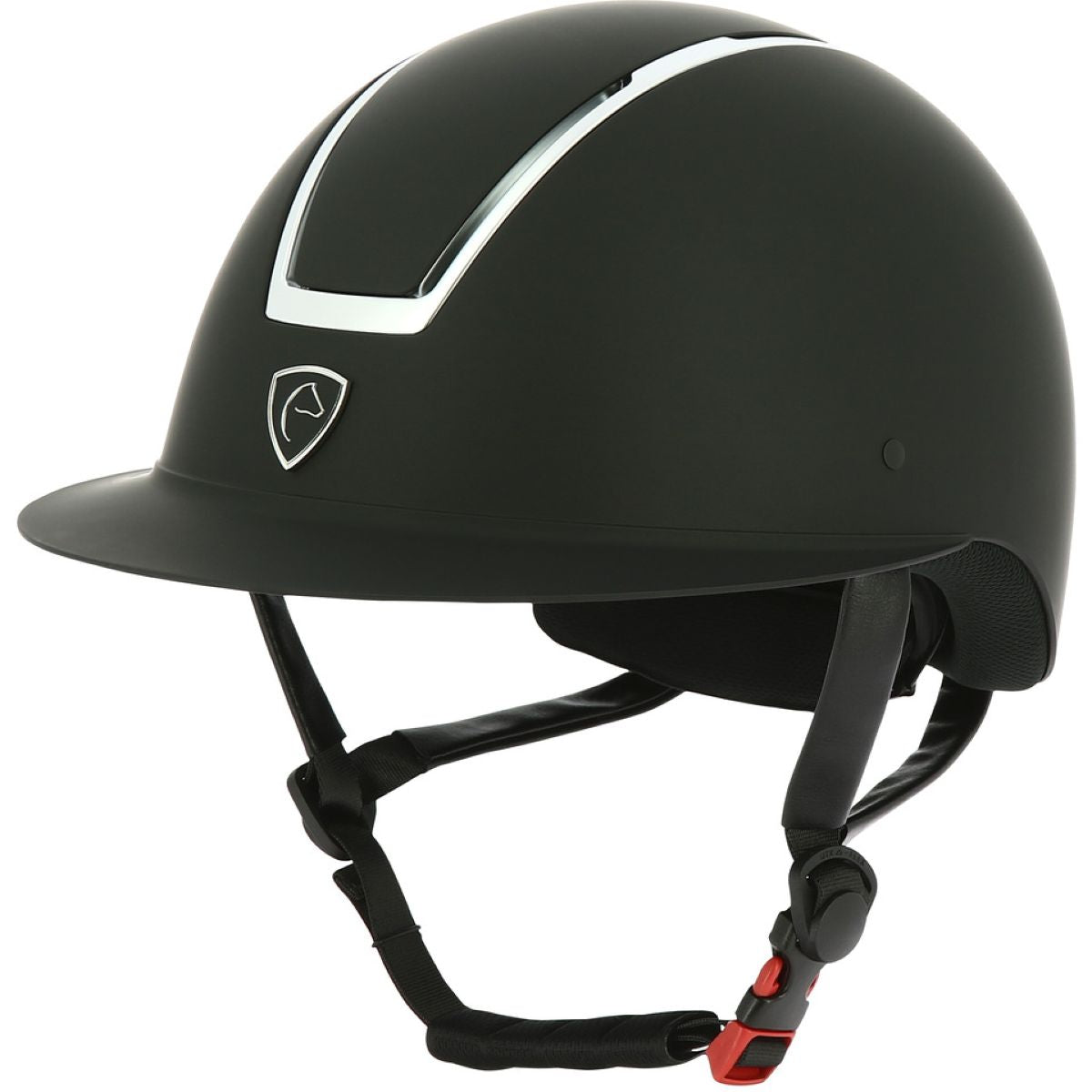 EQUITHÈME Casco da equitazione Glint Mat Nero Argento