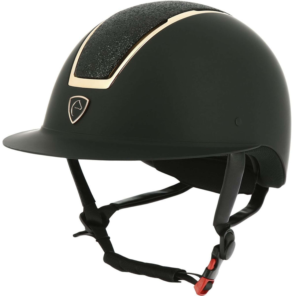 EQUITHÈME Casco da equitazione Glint Mat Nero/Oro rosa