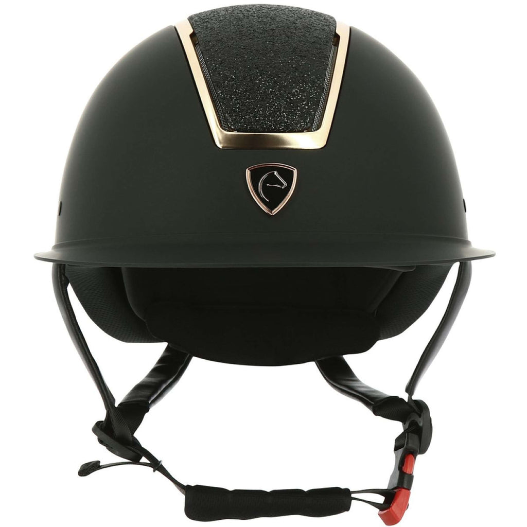 EQUITHÈME Casco da equitazione Glint Mat Nero/Oro rosa