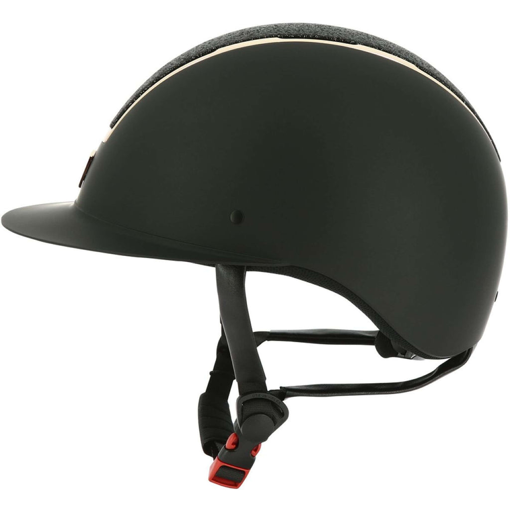 EQUITHÈME Casco da equitazione Glint Mat Nero/Oro rosa