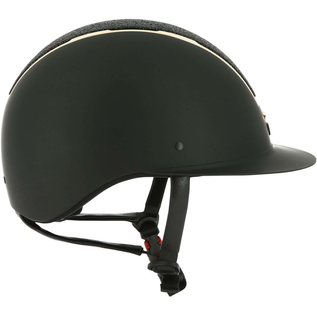 EQUITHÈME Casco da equitazione Glint Mat Nero/Oro rosa