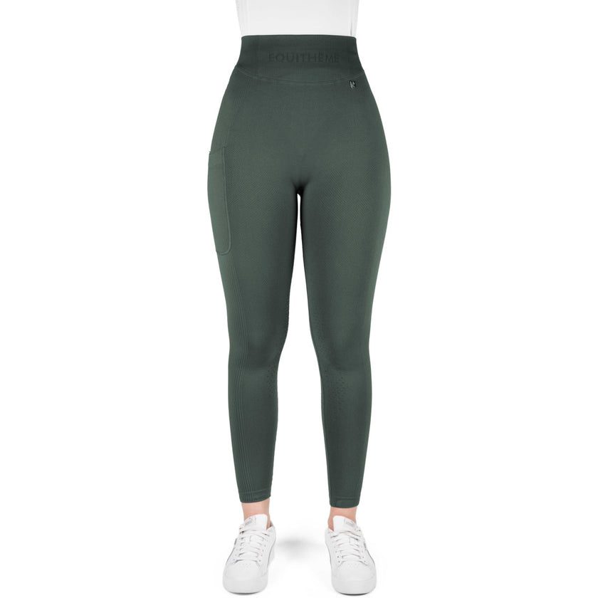 EQUITHÈME Leggings da Equitazione Acacia Full Grip Khaki