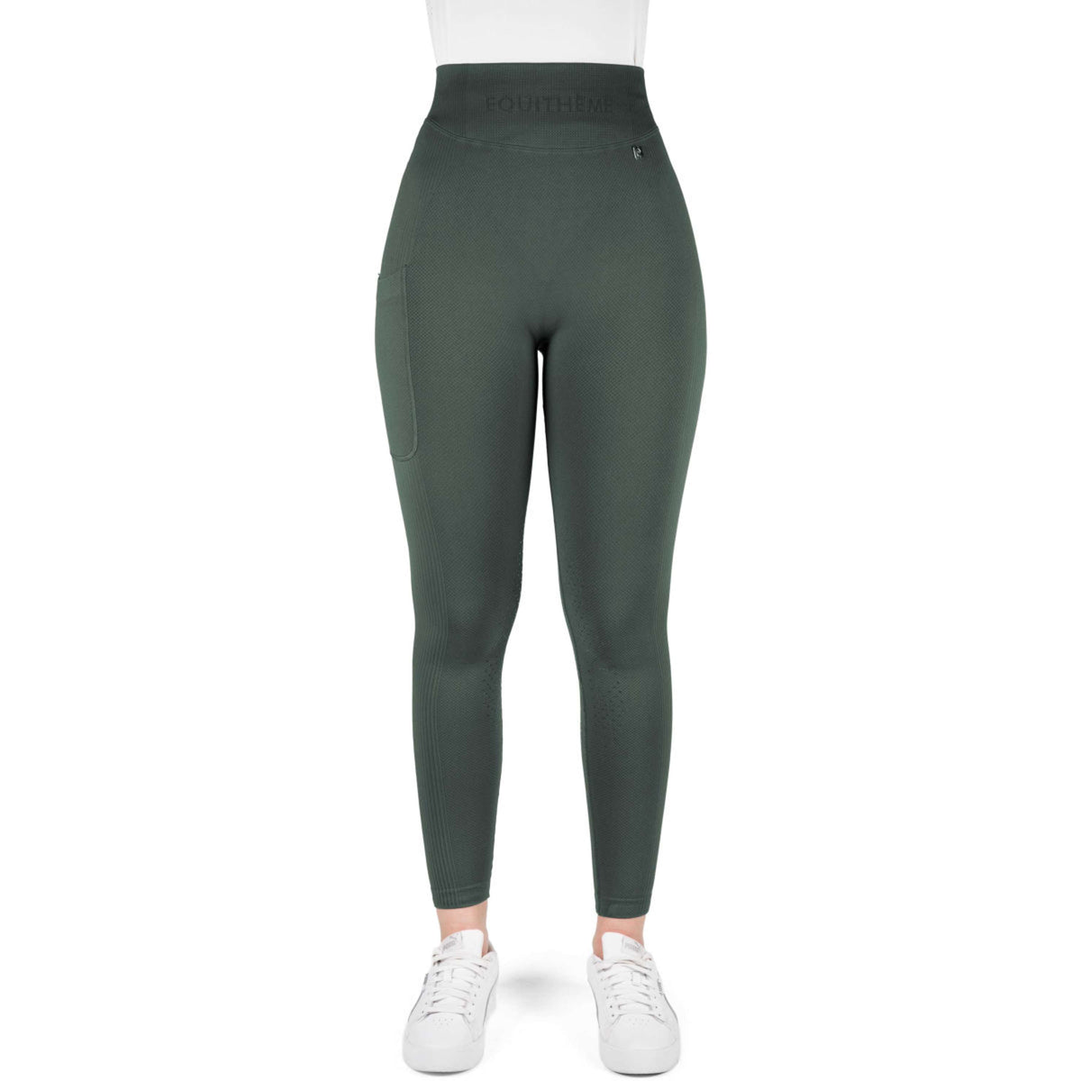 EQUITHÈME Leggings da Equitazione Acacia Full Grip Khaki
