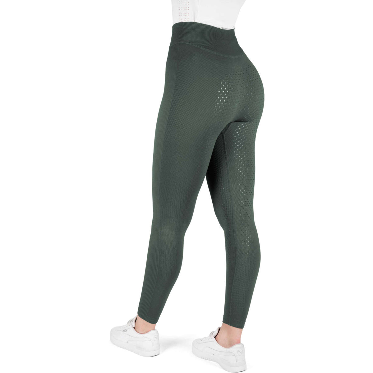 EQUITHÈME Leggings da Equitazione Acacia Full Grip Khaki