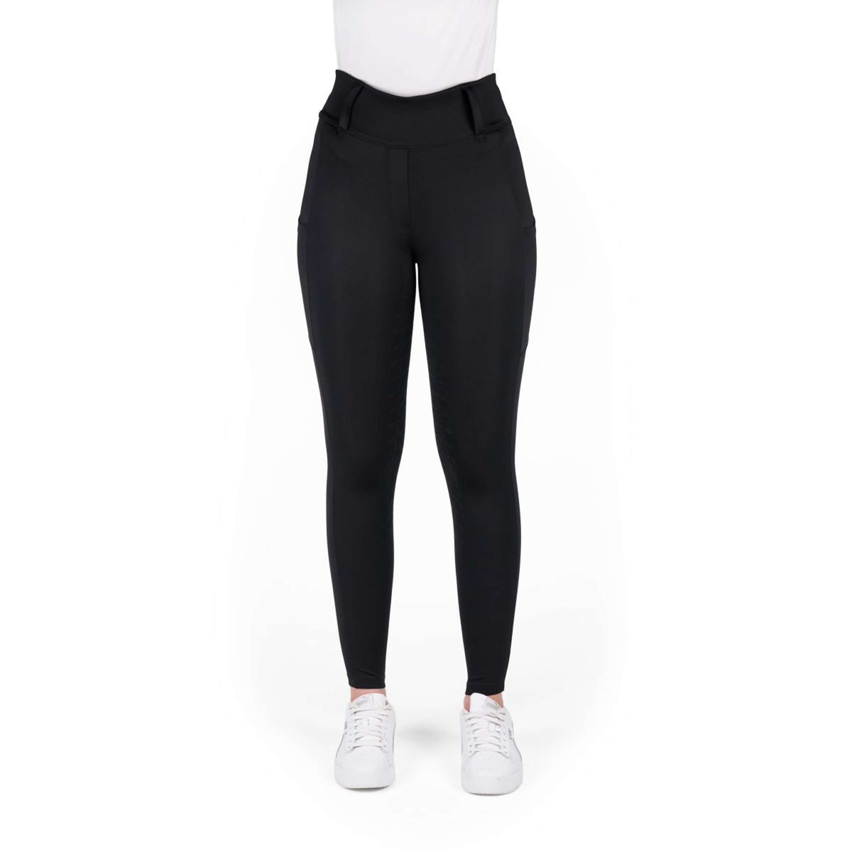 EQUITHÈME Leggings da Equitazione Alize Full Grip Nero