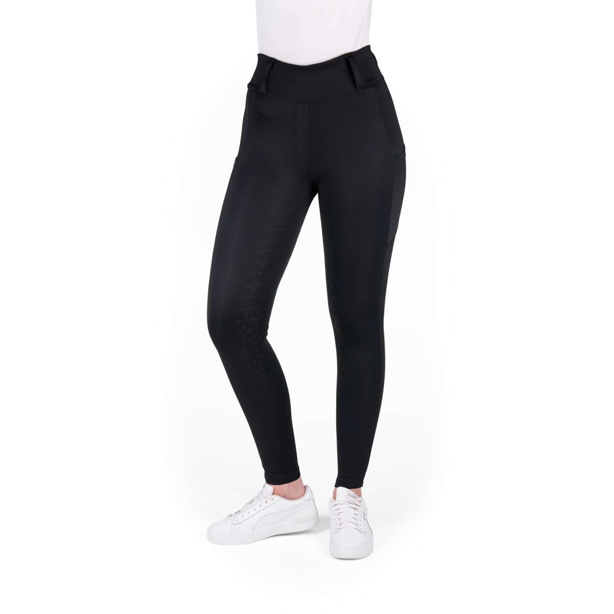 EQUITHÈME Leggings da Equitazione Alize Full Grip Nero