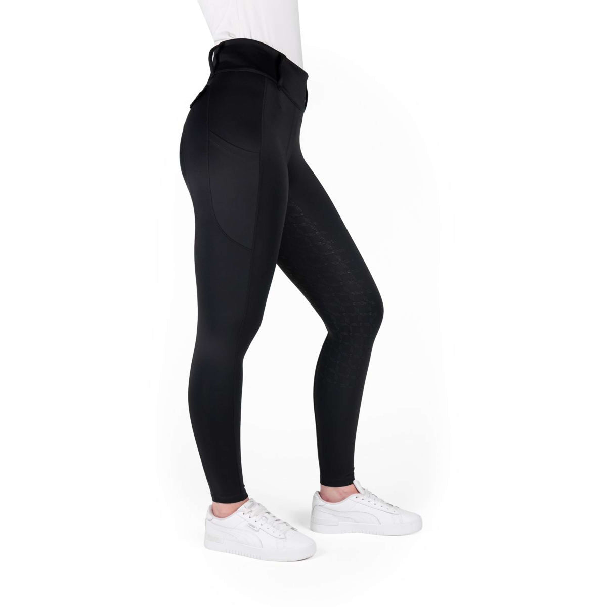 EQUITHÈME Leggings da Equitazione Alize Full Grip Nero