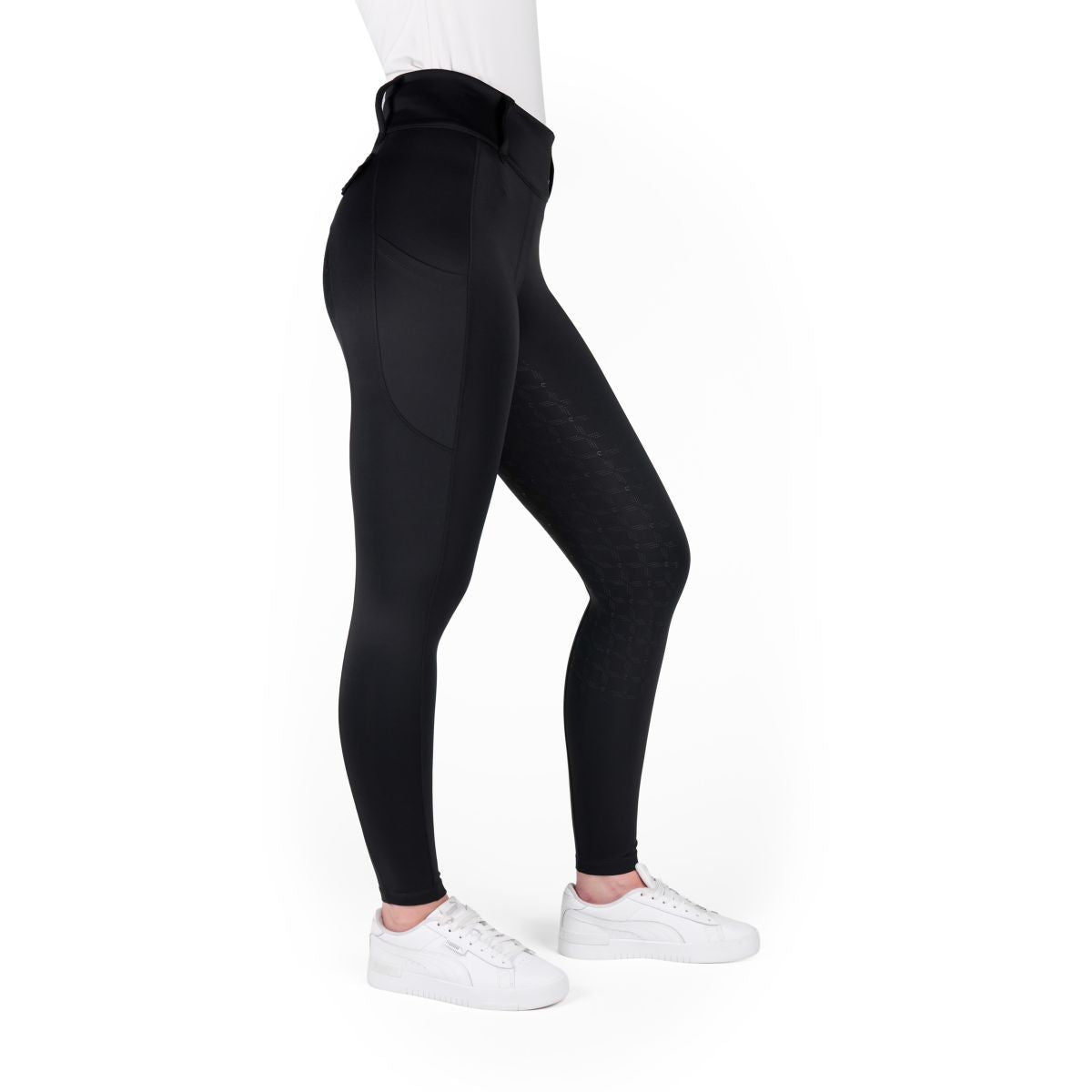 EQUITHÈME Leggings da Equitazione Alize Full Grip Nero