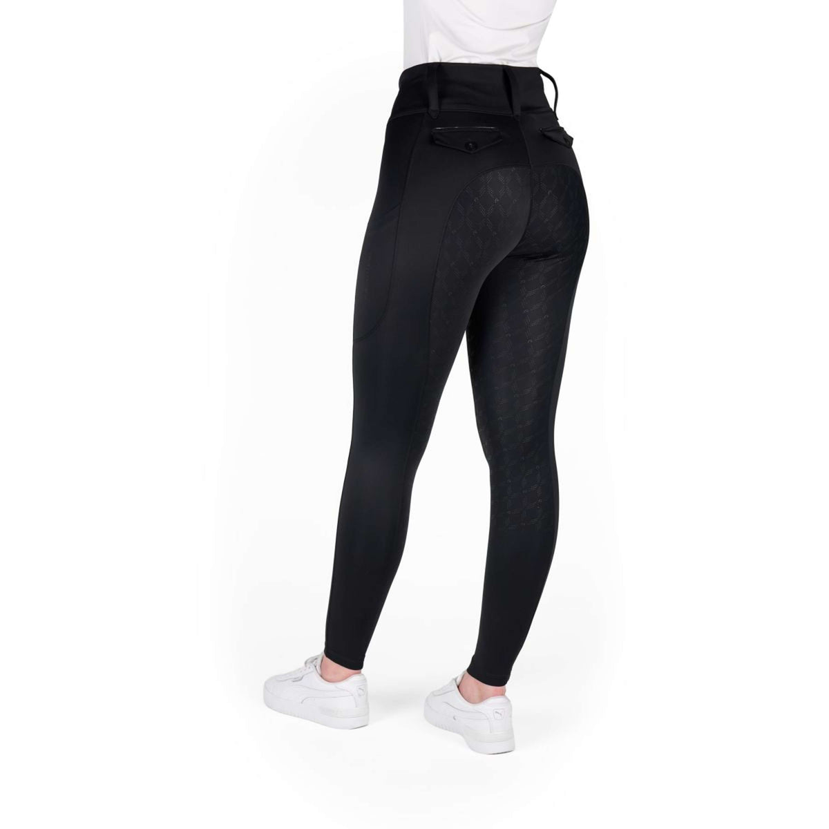EQUITHÈME Leggings da Equitazione Alize Full Grip Nero