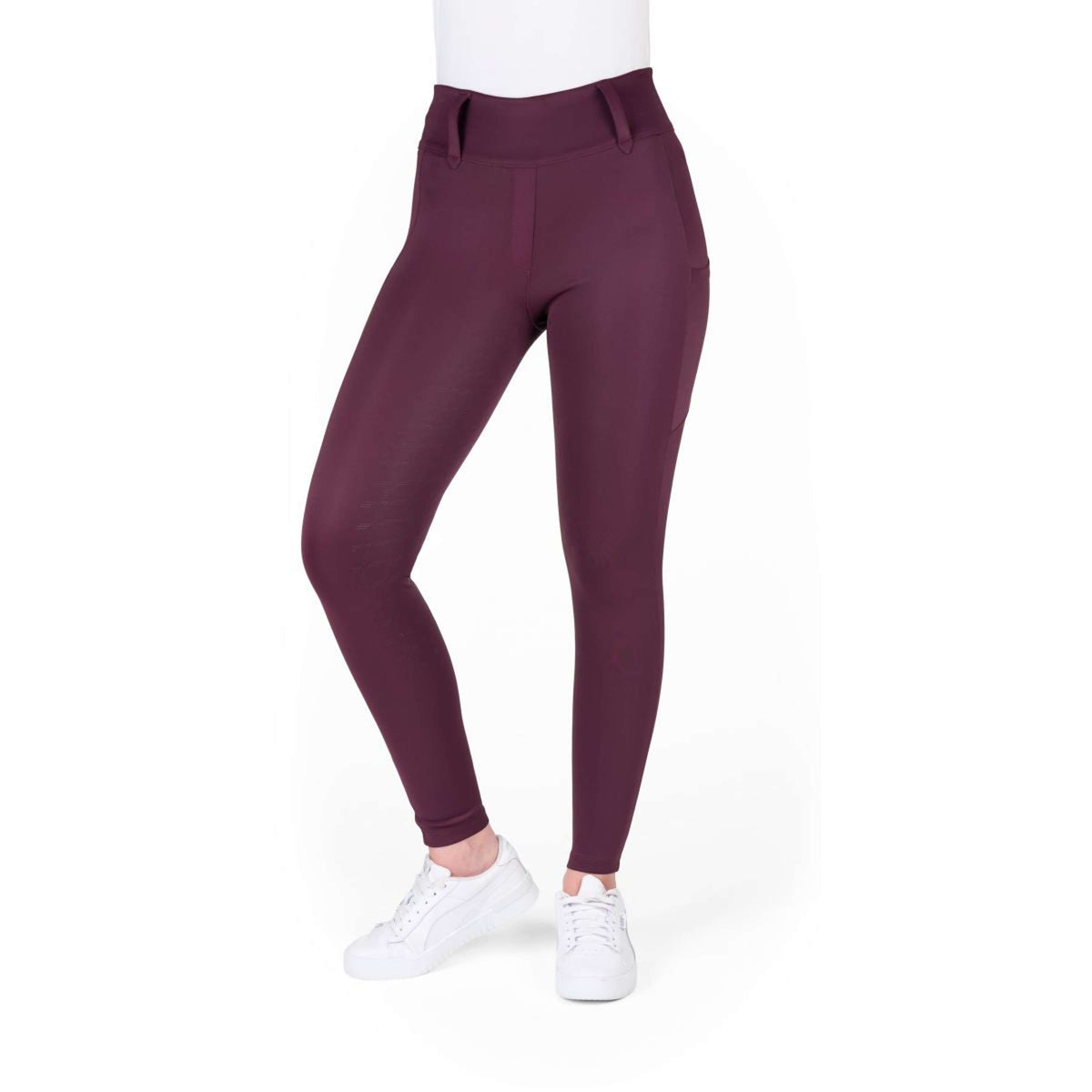 EQUITHÈME Leggings da Equitazione Alize Full Grip Viola
