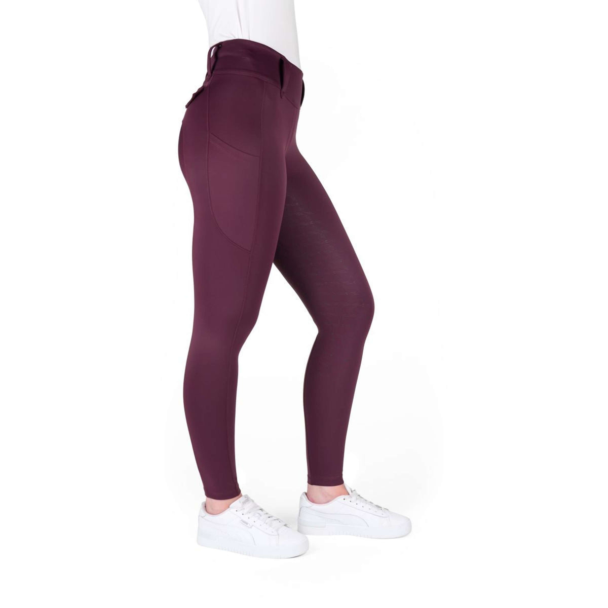 EQUITHÈME Leggings da Equitazione Alize Full Grip Viola