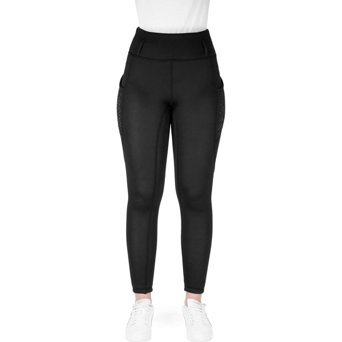 EQUITHÈME Leggings da Equitazione Neva Full Grip Nero