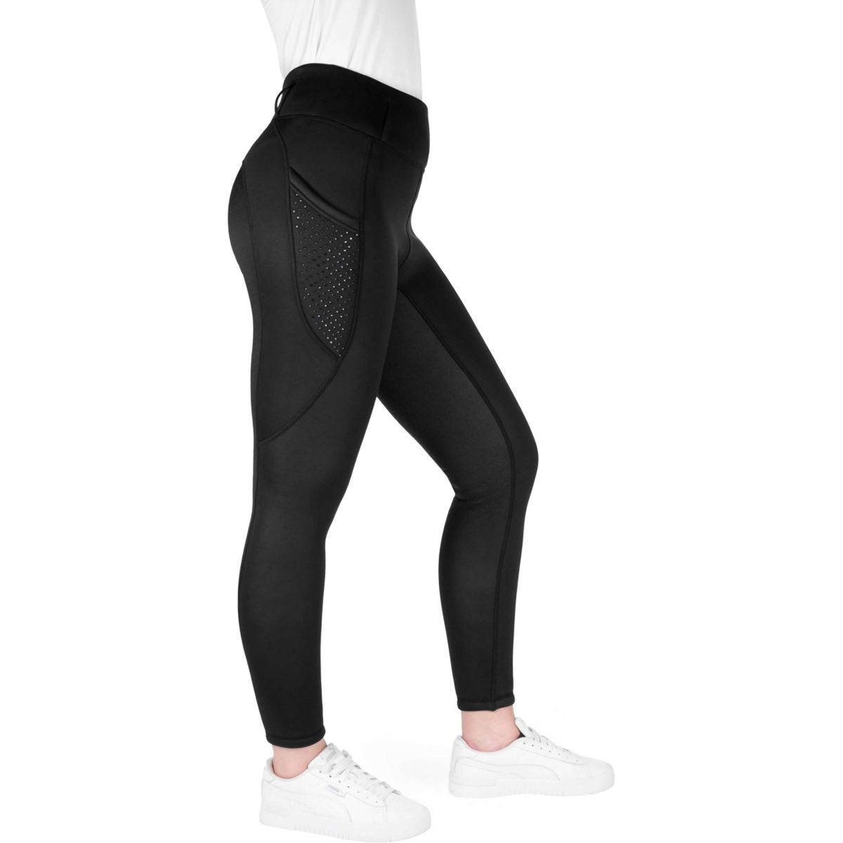 EQUITHÈME Leggings da Equitazione Neva Full Grip Nero