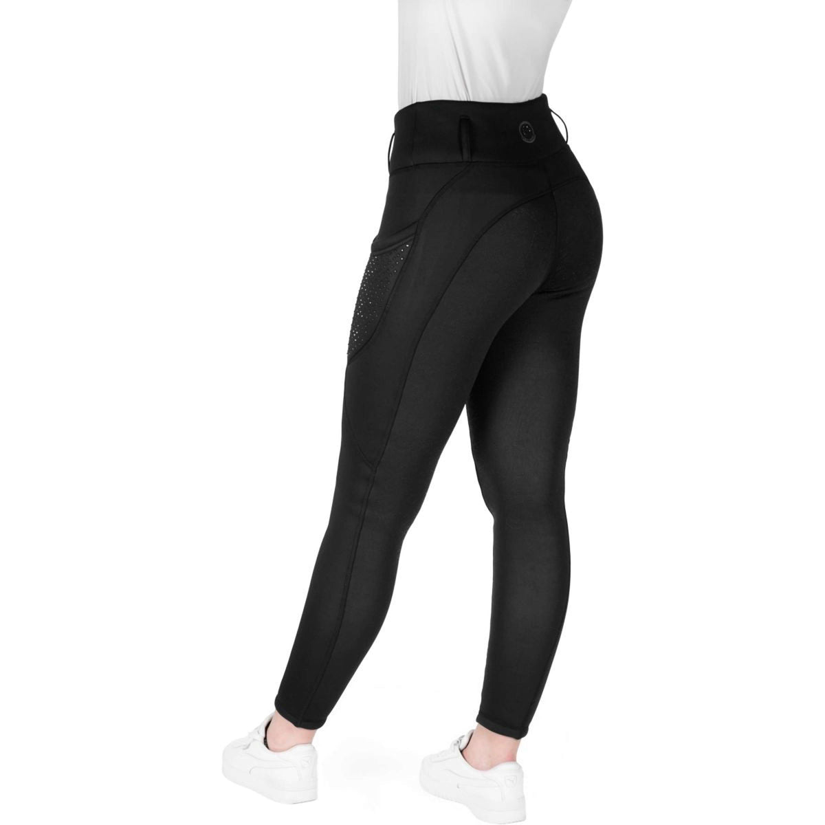 EQUITHÈME Leggings da Equitazione Neva Full Grip Nero