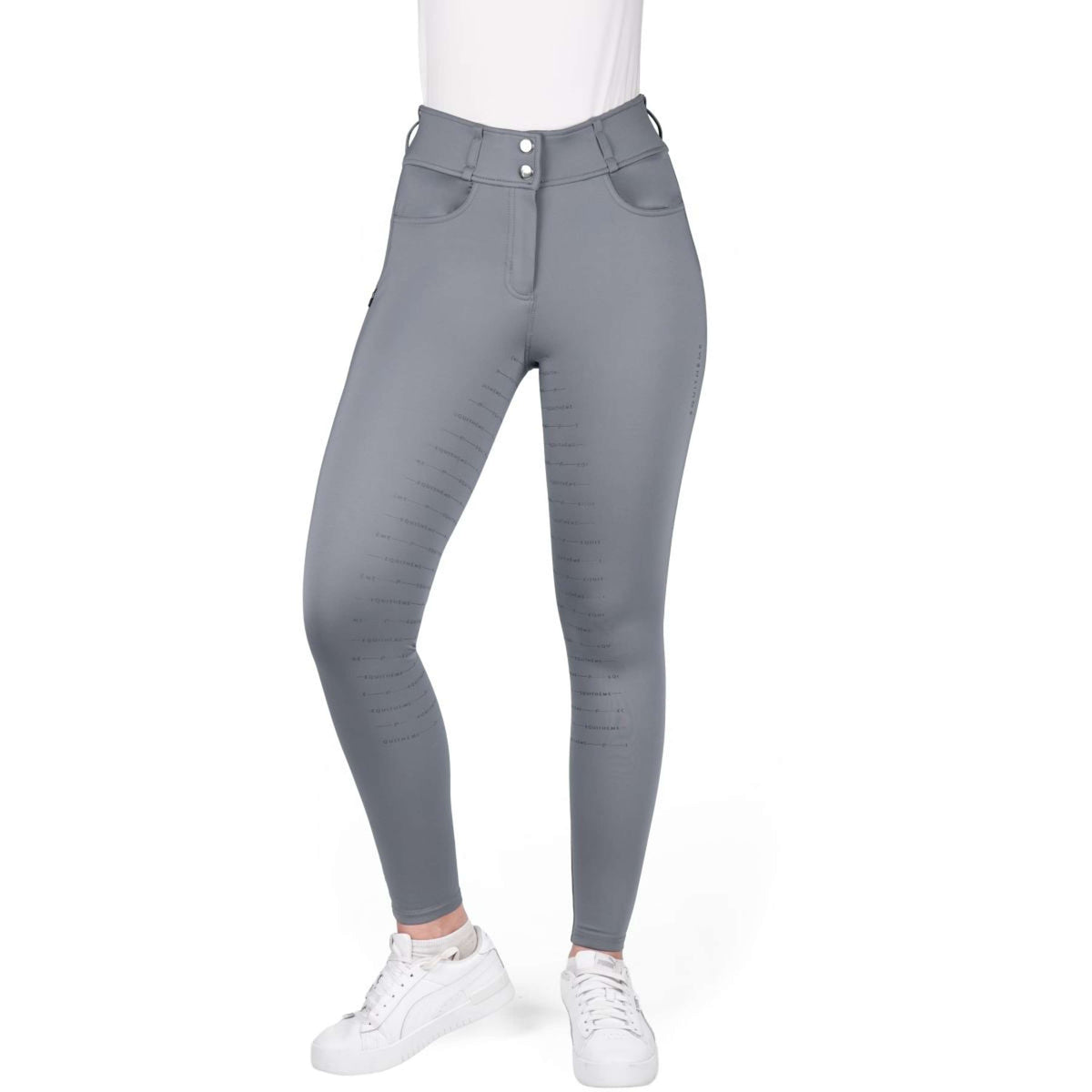 EQUITHÈME Pantaloni da Equitazione Mila Full Grip Grigio
