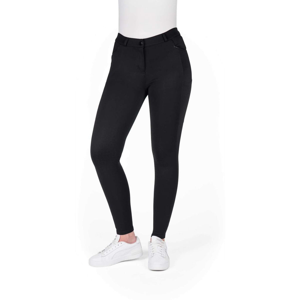 EQUITHÈME Pantaloni da Equitazione Capucine Knee Grip Nero