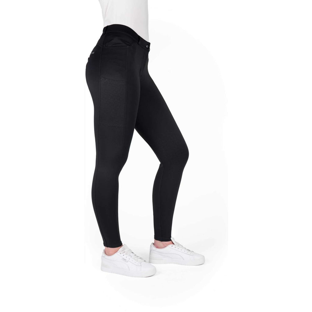 EQUITHÈME Pantaloni da Equitazione Capucine Knee Grip Nero
