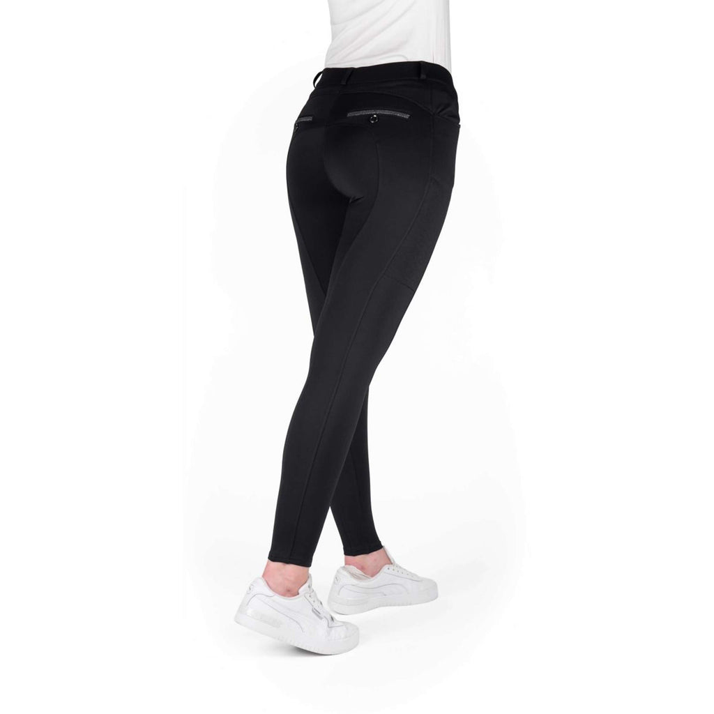 EQUITHÈME Pantaloni da Equitazione Capucine Knee Grip Nero