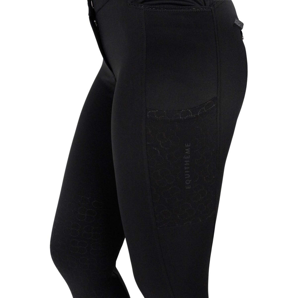 EQUITHÈME Pantaloni da Equitazione Capucine Knee Grip Nero