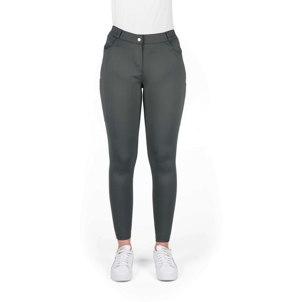 EQUITHÈME Pantaloni da Equitazione Capucine Knee Grip Verde
