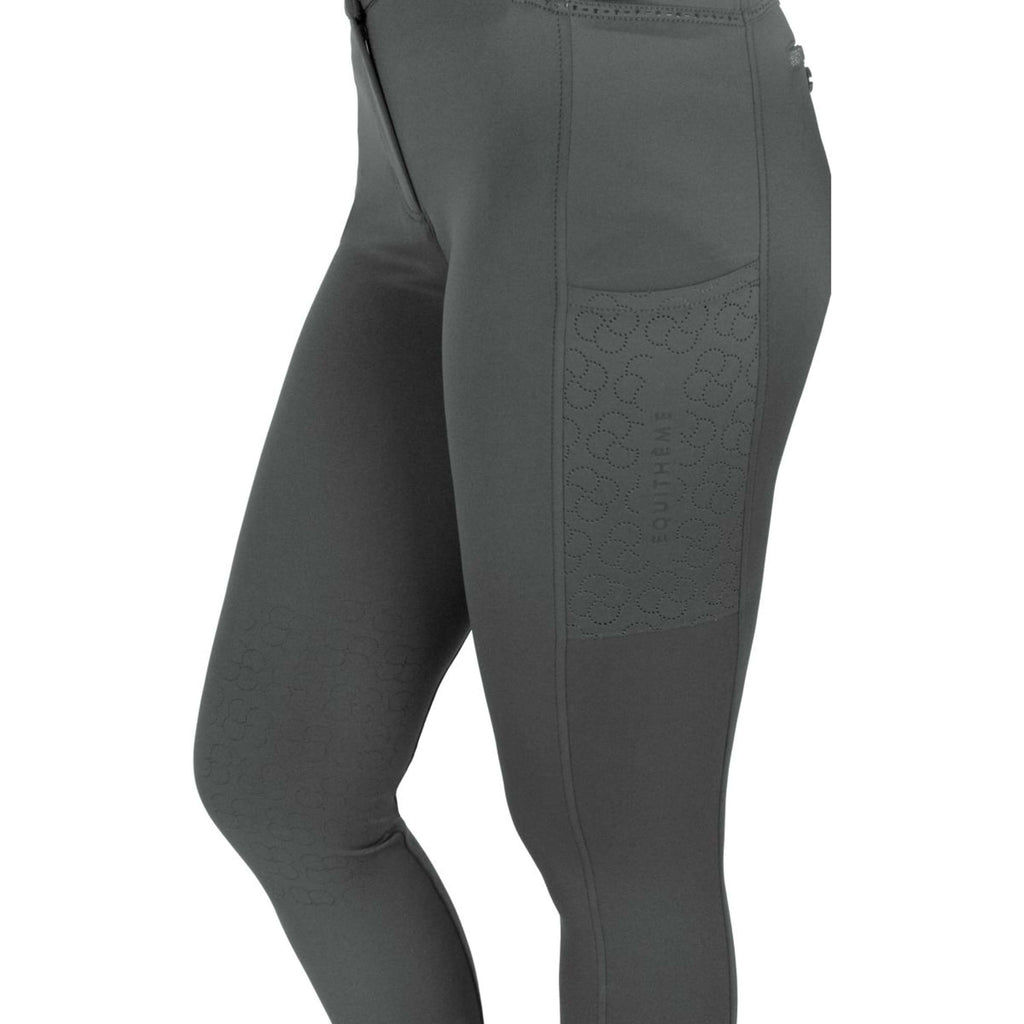 EQUITHÈME Pantaloni da Equitazione Capucine Knee Grip Verde