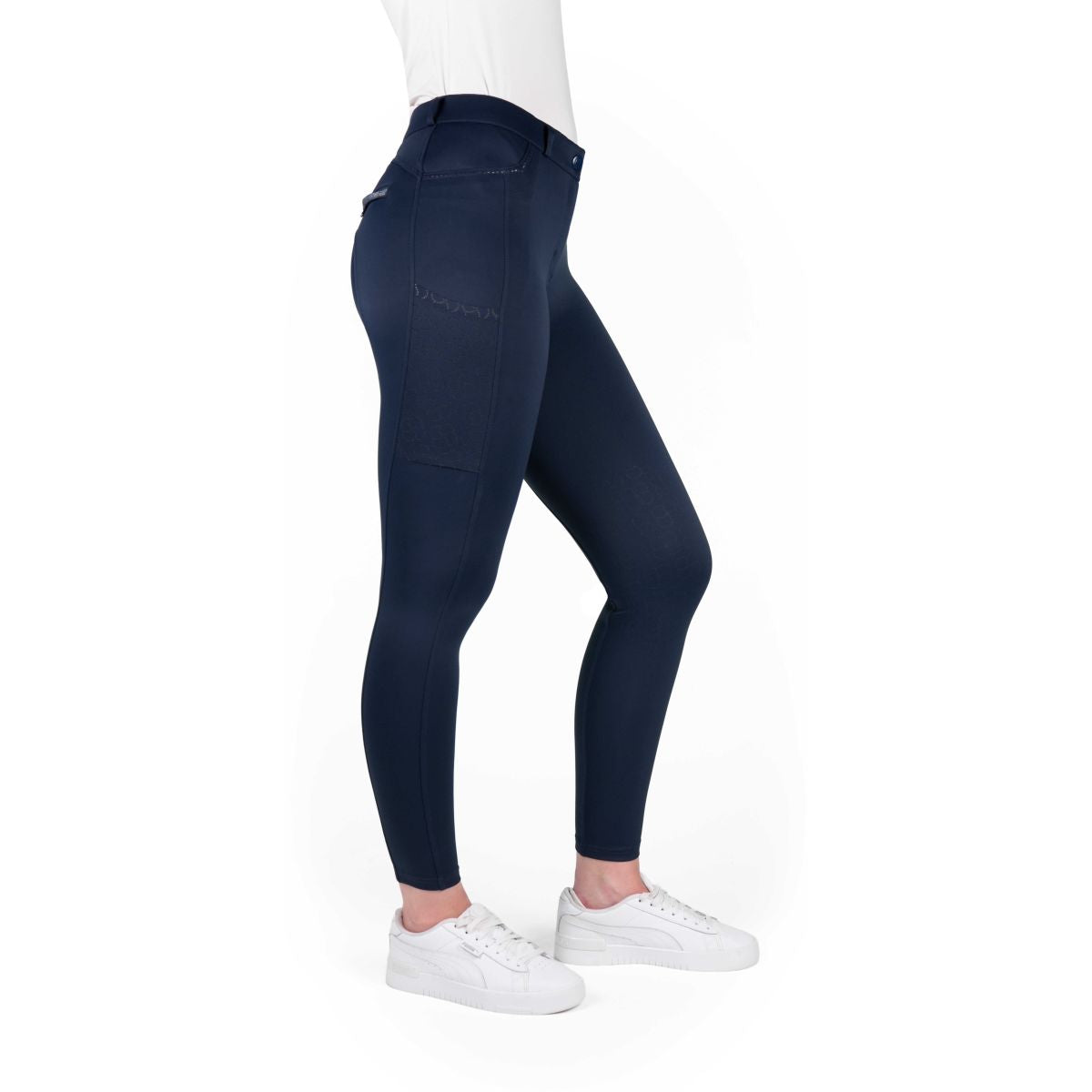 EQUITHÈME Pantaloni da Equitazione Capucine Full Grip Navy