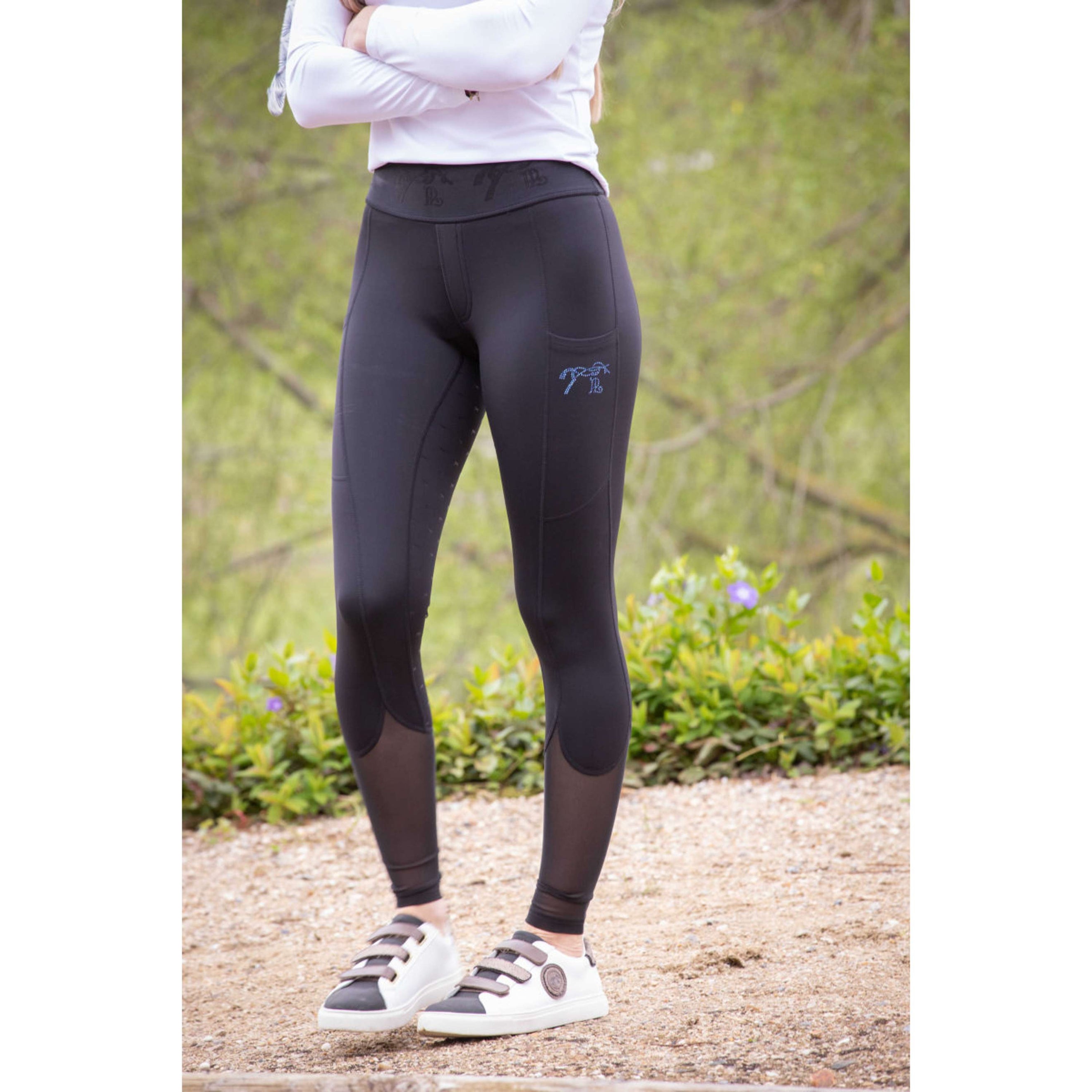 Pénélope Leggings da Equitazione Delphe Full Grip Nero