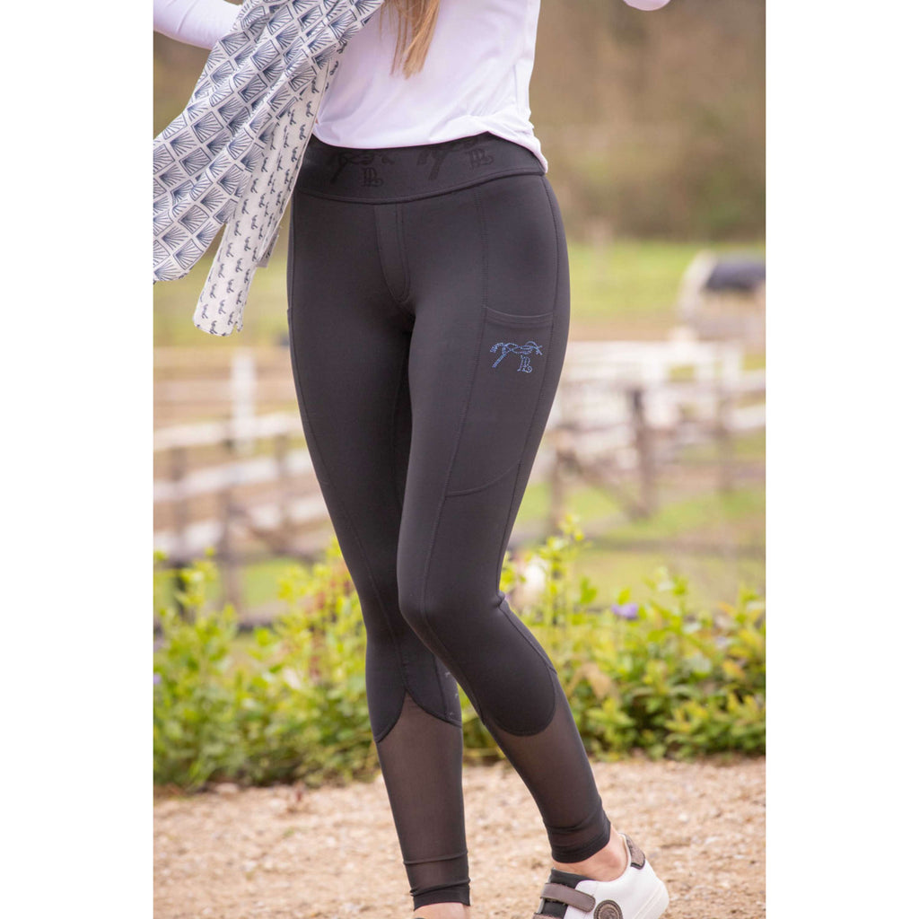 Pénélope Leggings da Equitazione Delphe Full Grip Nero