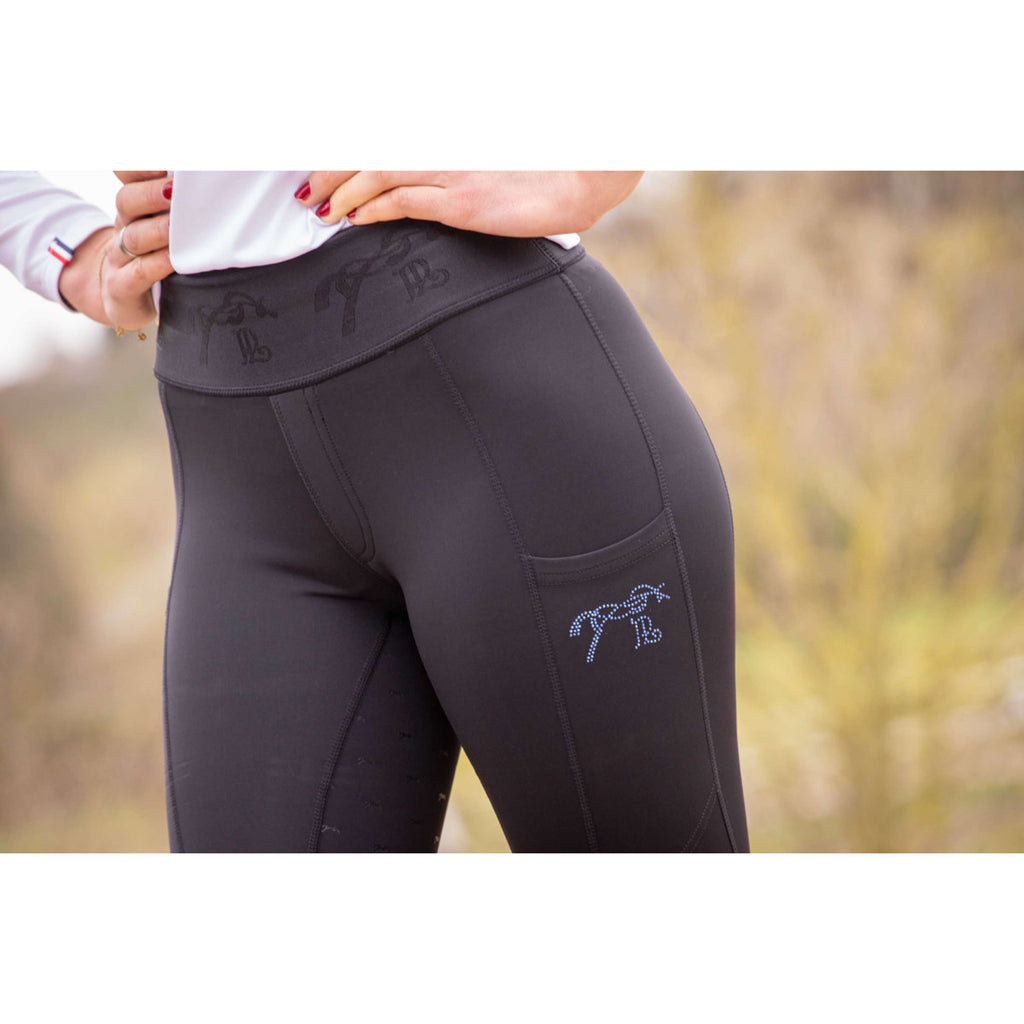 Pénélope Leggings da Equitazione Delphe Full Grip Nero