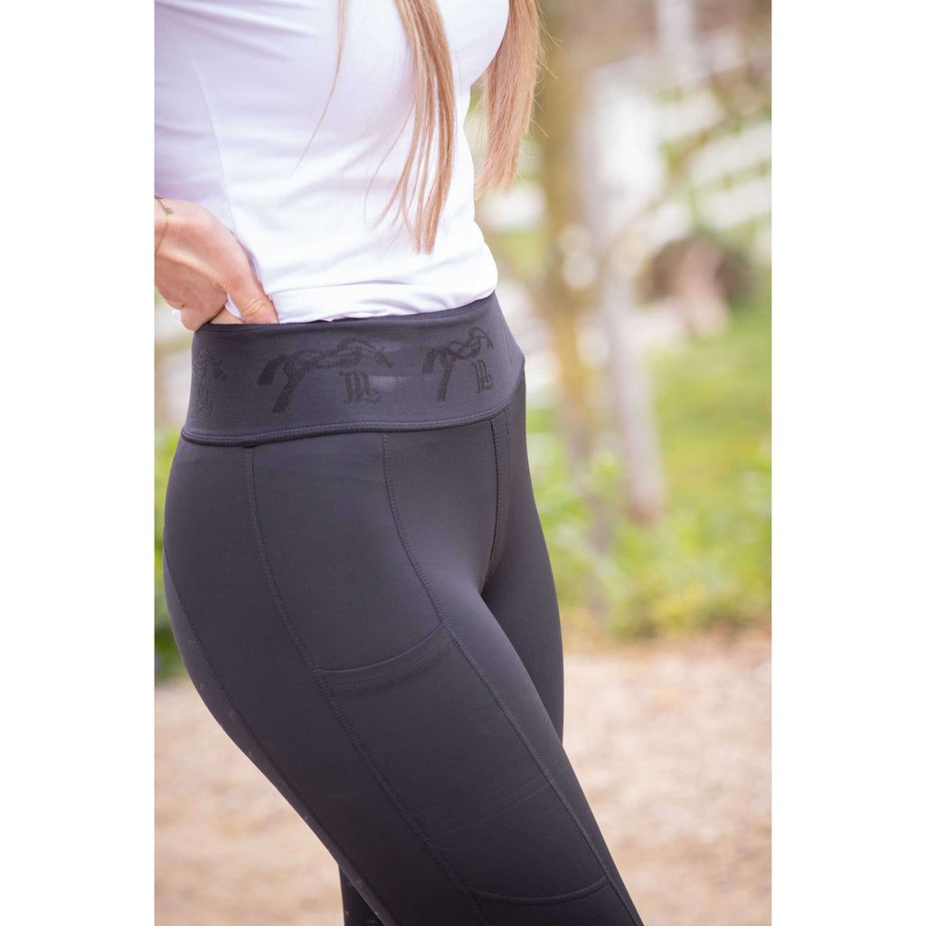 Pénélope Leggings da Equitazione Delphe Full Grip Nero