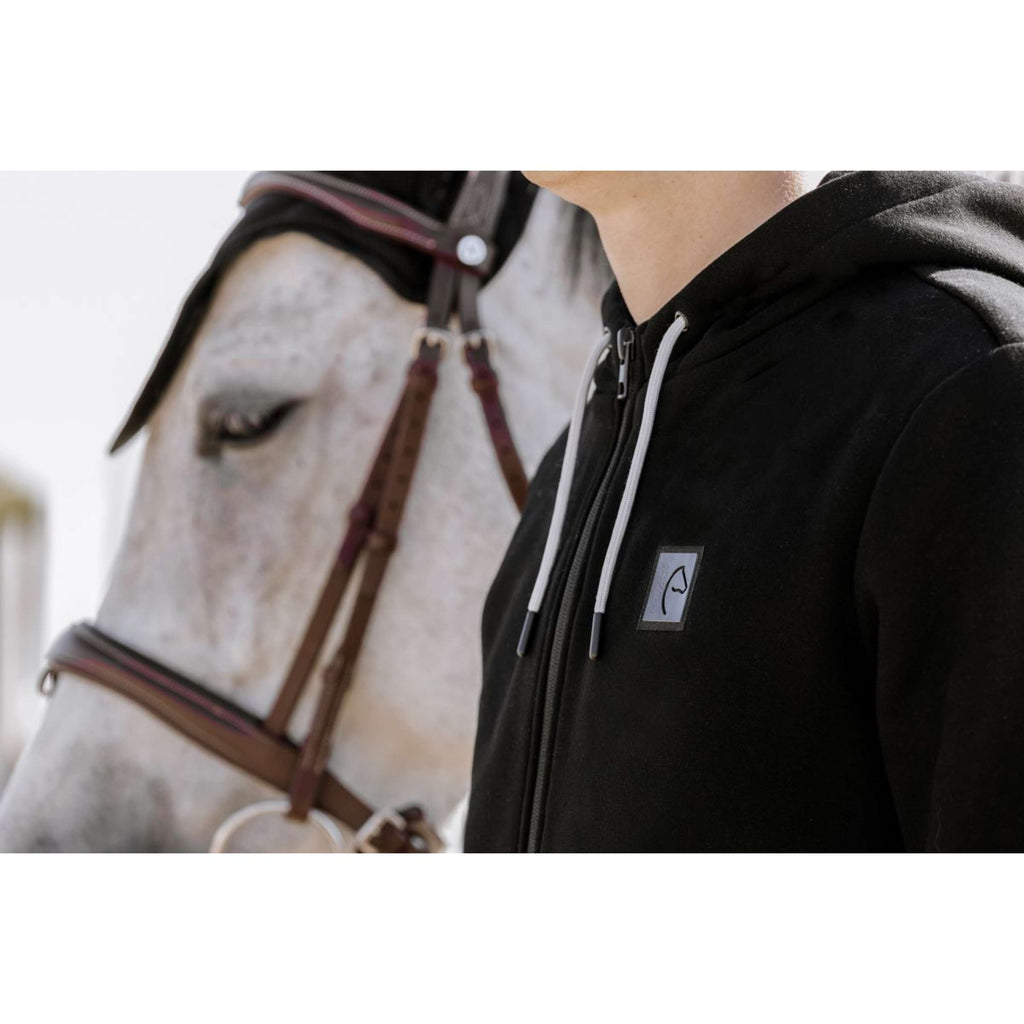 EQUITHÈME Felpa con cappuccio e zip Olwen Nero
