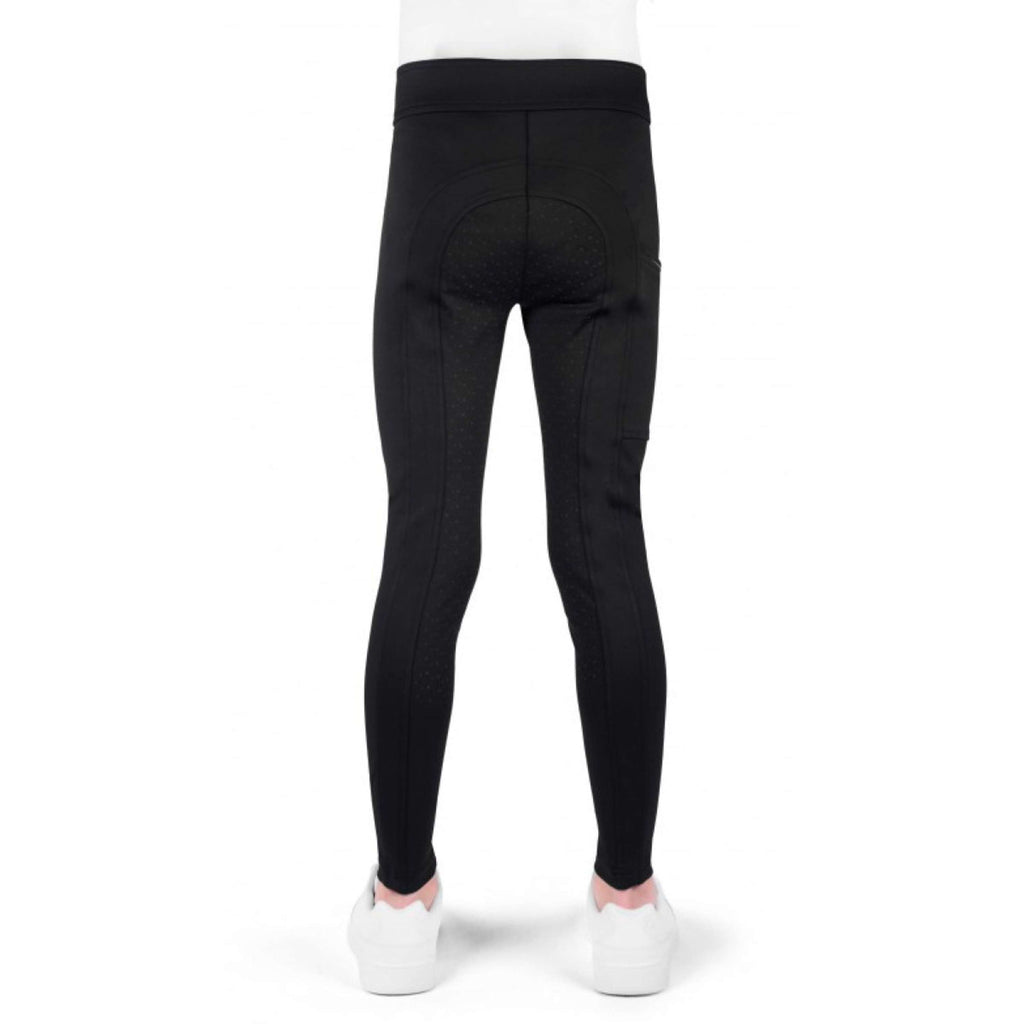 EQUITHÈME Leggings da Equitazione Birdy Kids Full Grip Nero