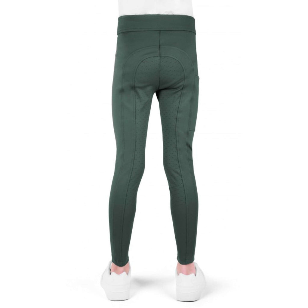 EQUITHÈME Leggings da Equitazione Birdy Kids Full Grip Khaki