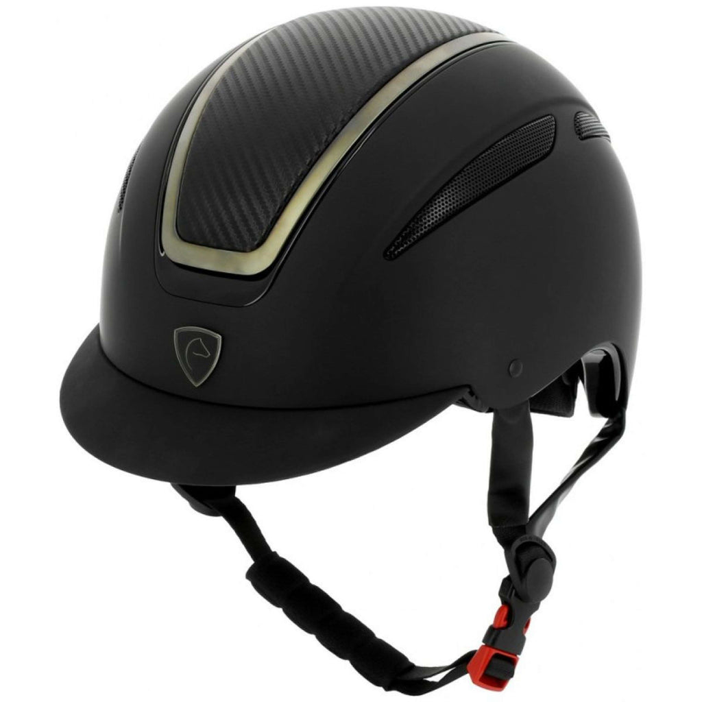 EQUITHÈME Casco da equitazione Nero/Cromo/Carbonio