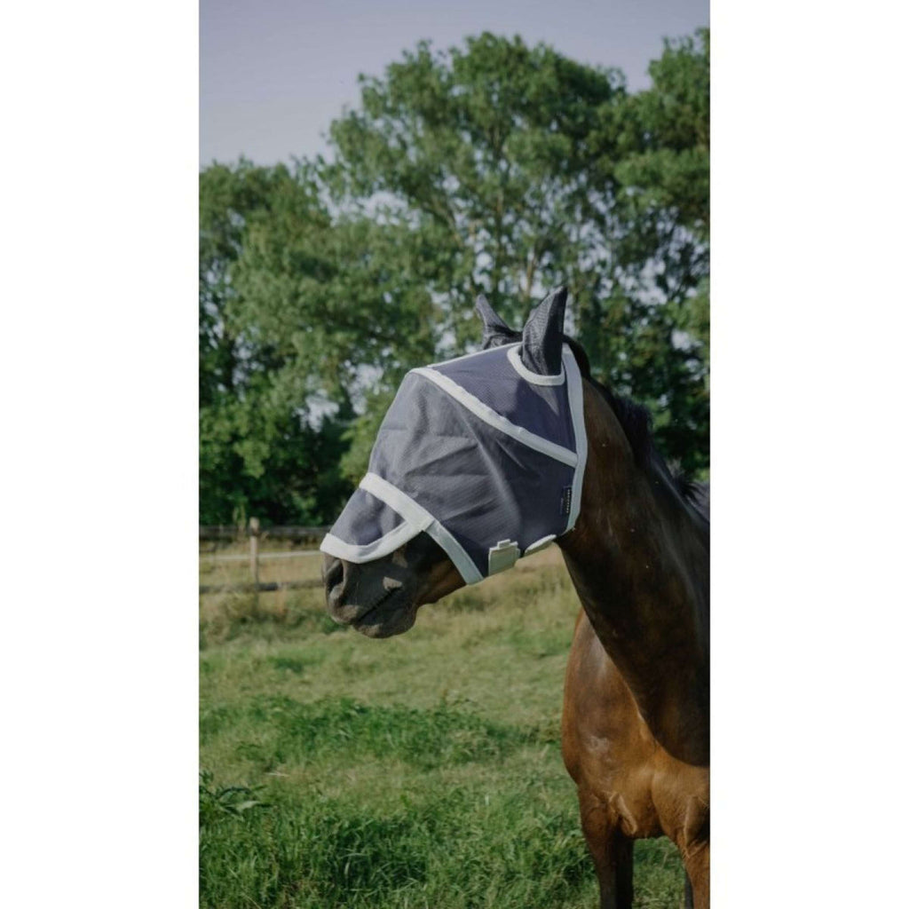 EQUITHÈME Maschera Antimosche Hoop con Protezione UV Navy