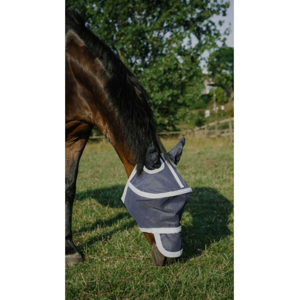 EQUITHÈME Maschera Antimosche Hoop con Protezione UV Navy