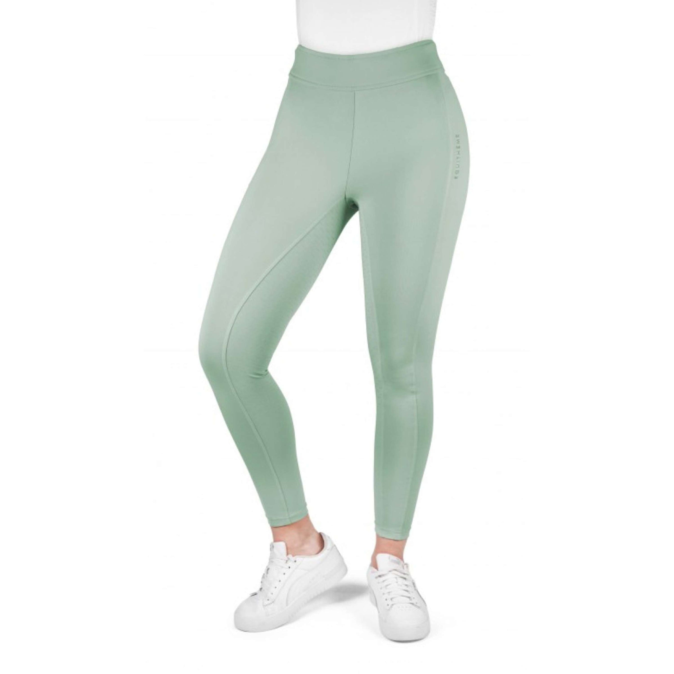 EQUITHÈME Leggings da Equitazione Birdy Full Grip Verde chiaro