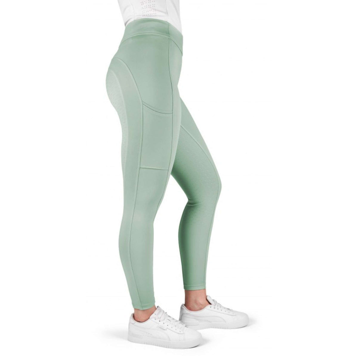 EQUITHÈME Leggings da Equitazione Birdy Full Grip Verde chiaro