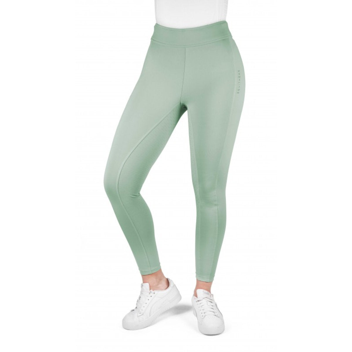 EQUITHÈME Leggings da Equitazione Birdy Full Grip Verde chiaro