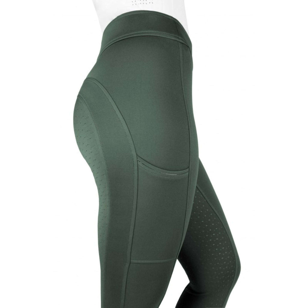 EQUITHÈME Leggings da Equitazione Birdy Full Grip Khaki