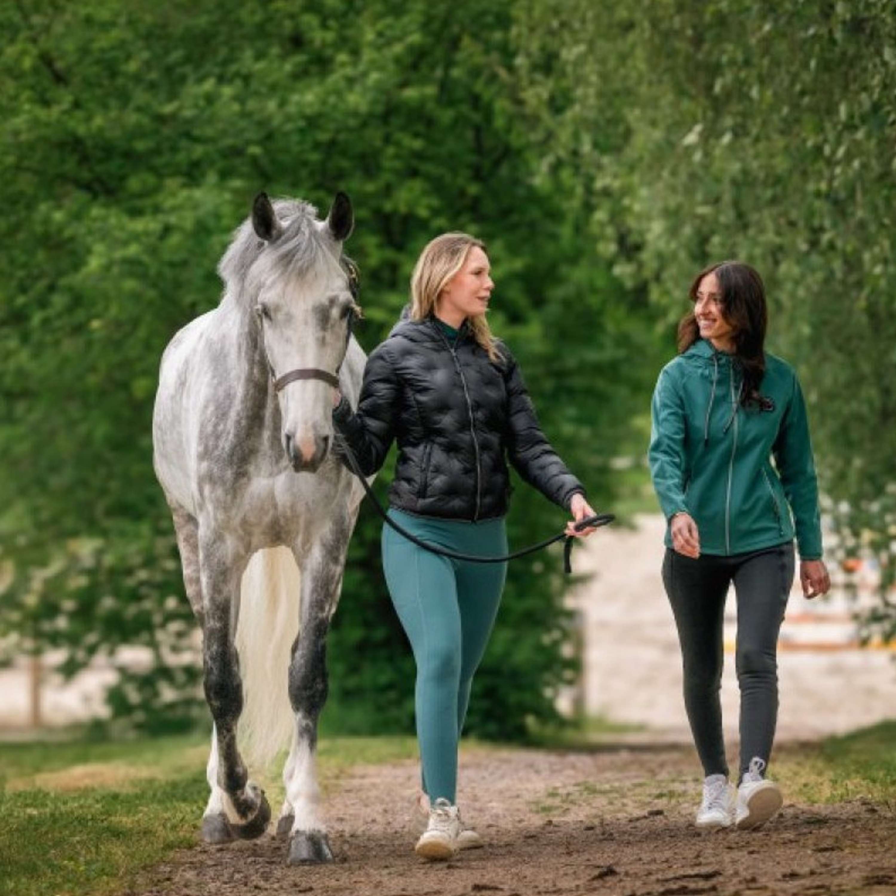 EQUITHÈME Leggings da Equitazione Flora Full Grip Blu anatra
