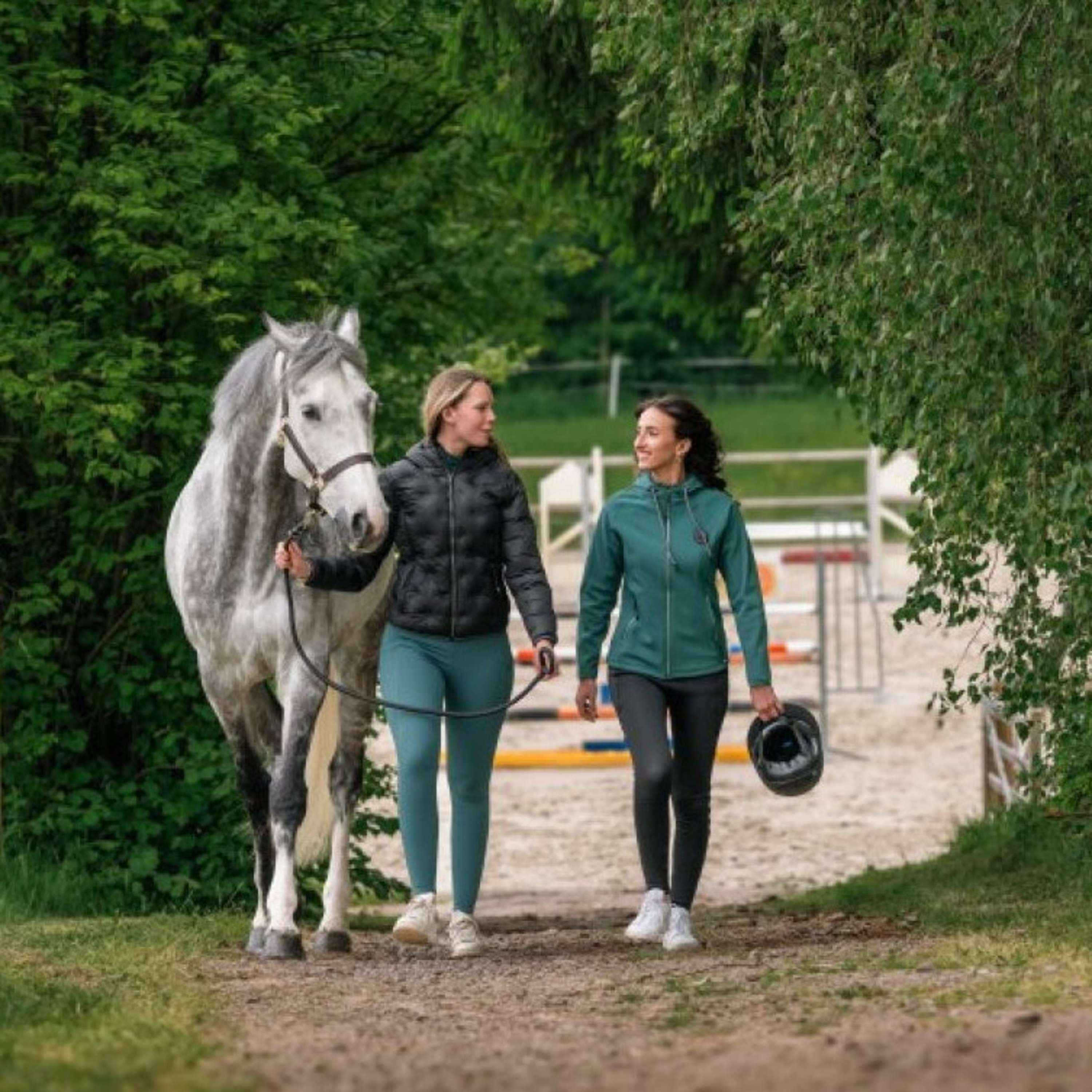 EQUITHÈME Leggings da Equitazione Flora Full Grip Blu anatra